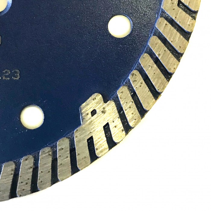 Отрезной диск по граниту D125*22,2*10*2.4, Турбо закругленый протектор синий