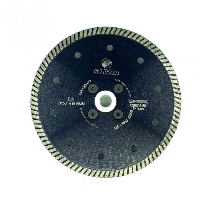 Отрезной диск D150*2,4*7 M14 с фланцем, DS турбо по граниту Sorma