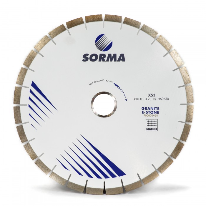 Отрезной диск D400*40*3,2  60/50, H15, гранит, бесшумный, с доп отверстием Sorma