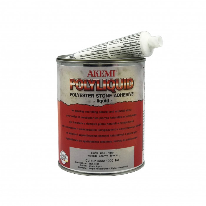 Мраморная шпатлевка Akemi Poly-Liquid 1.65 кг., чёрная, жидкая