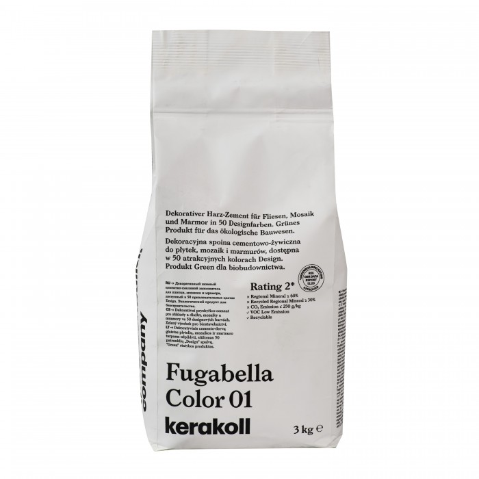 Декоративная полимерная затирка Kerakoll Fugabella Color 0-20 №01 3кг
