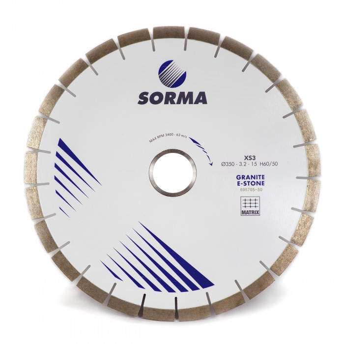 Отрезной диск D350*40*3,2*15, 60/50, 25N, гранит, бесшумный, Sorma