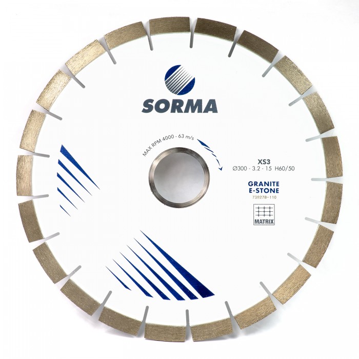 Отрезной диск D300*40*3,2  60/50, H15, гранит, бесшумный, Sorma