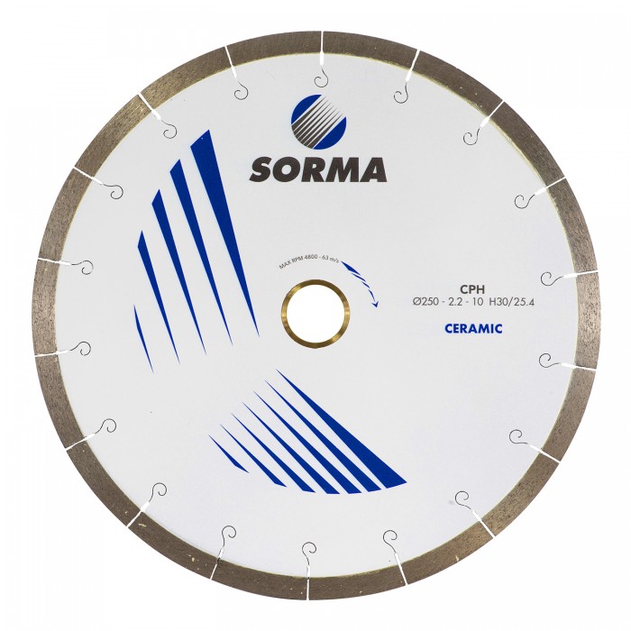 Отрезной диск D250*2,2*10мм 30/25,4мм, по керамике и фарфору, микропаз, Sorma