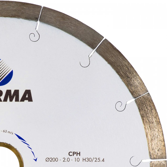 Отрезной диск D200*2*10мм 30/25,4мм, по керамике и фарфору, микропаз, Sorma