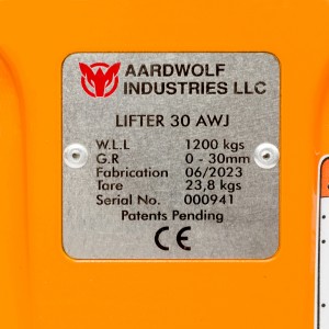 Механический захват для камня и плит AL30AWJ, 0-30мм AARDWOLF