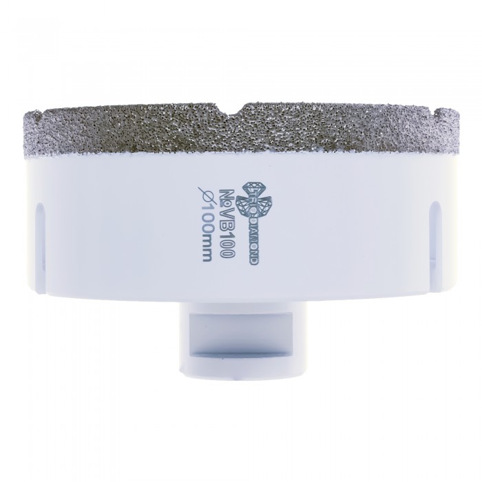 Коронка алмазная по керамограниту 100 мм, М14, Vacuum Brazed